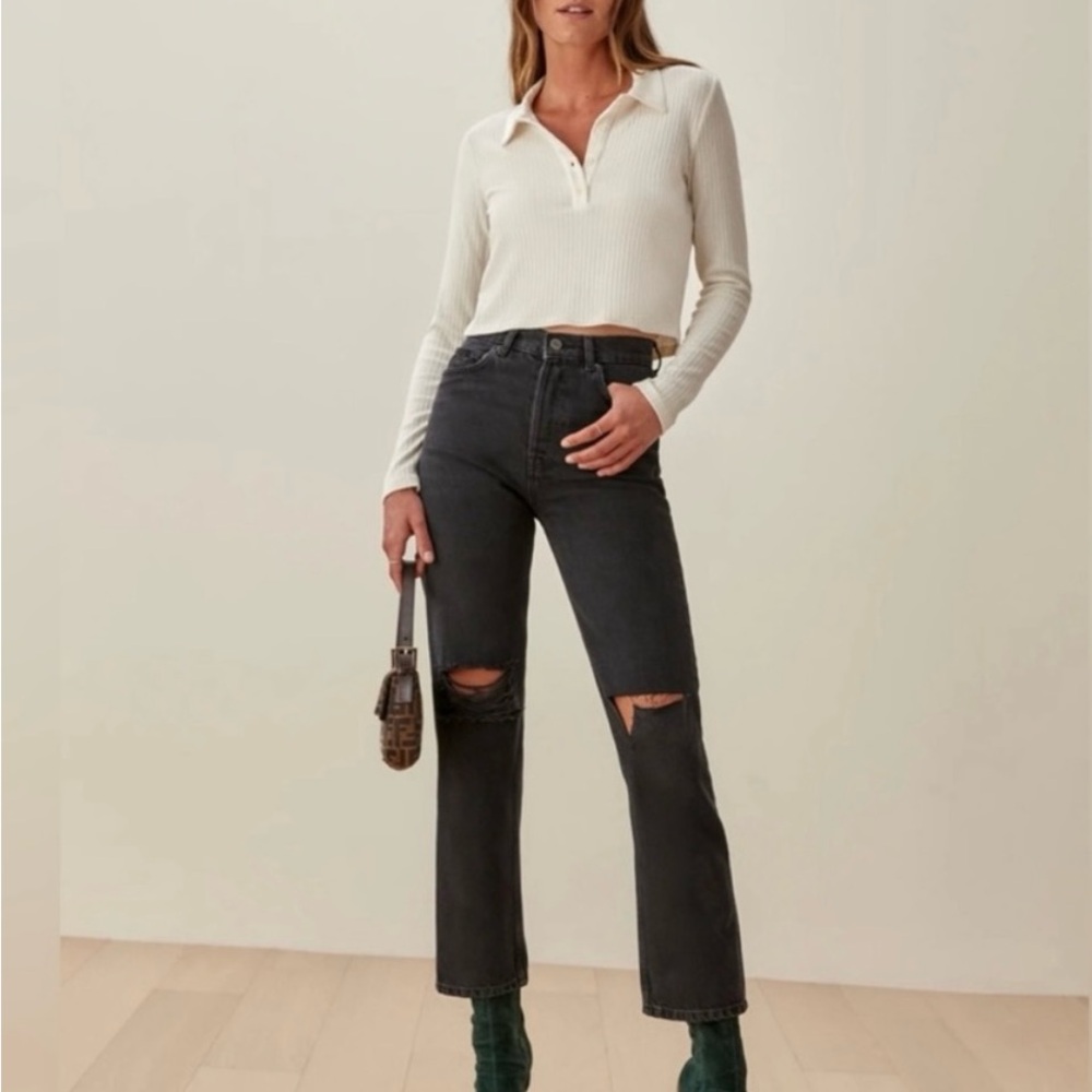 Reformation Cynthia high rise straight jeans